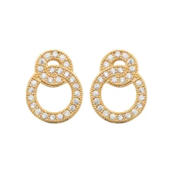 Boucles oreilles puces double ronds plaqué or Maison de la Bijouterie Y5ZV4Z0