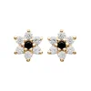 Boucles oreilles puces fleurs bicolore plaqué or Maison de la Bijouterie Y5YU40W