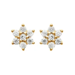 Boucles oreilles puces fleurs plaqué or Maison de la Bijouterie Y5YU4Z0