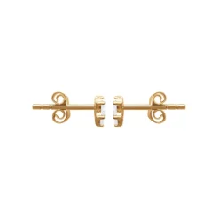 Boucles oreilles puces fleurs bicolore plaqué or Maison de la Bijouterie Y5YU40W
