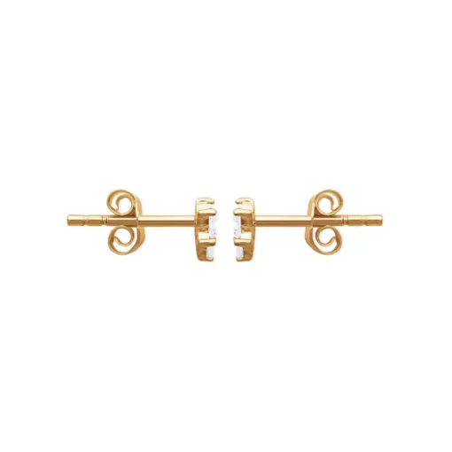 Boucles oreilles puces fleurs bicolore plaqué or Maison de la Bijouterie Y5YU40W