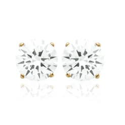 Boucles oreilles puces plaqué or oxyde de zirconium 8mm Maison de la Bijouterie Y5055Z0V