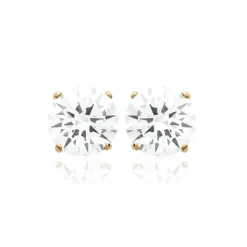 Boucles oreilles puces plaqué or oxyde de zirconium 6mm Maison de la Bijouterie Y5055Z06