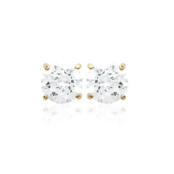 Boucles oreilles puces plaqué or oxyde de zirconium 5 mm Maison de la Bijouterie Y5055Z05