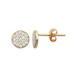 Boucles oreilles puces plaqué or oxyde de zirconium Maison de la Bijouterie Y4UY0ZZ