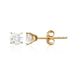 Boucles oreilles puces plaqué or oxyde de zirconium 5 mm Maison de la Bijouterie Y5055Z05