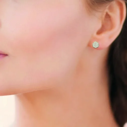 Boucles oreilles puces plaqué or oxyde de zirconium Maison de la Bijouterie Y4UY0ZZ