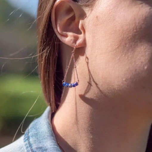 Boucles oreilles Sloya Piana en pierres Lapis-lazuli