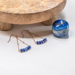 Boucles oreilles Sloya Piana en pierres Lapis-lazuli