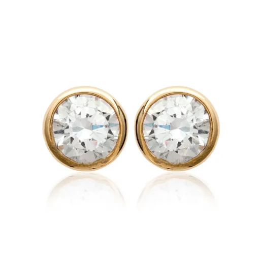 Boucles oreilles solitaire plaqué or 5mm Maison de la Bijouterie Y5ZZ5Z05