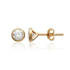 Boucles oreilles solitaire plaqué or 5mm Maison de la Bijouterie Y5ZZ5Z05