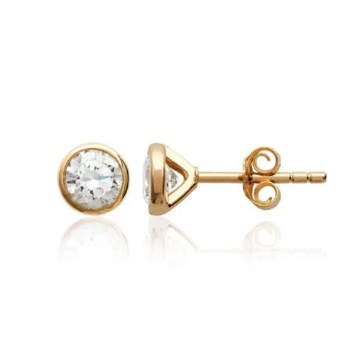 Boucles oreilles solitaire plaqué or 5mm Maison de la Bijouterie Y5ZZ5Z05