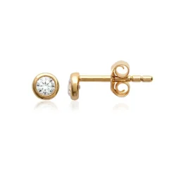 Boucles oreilles solitaire plaqué or 3mm Maison de la Bijouterie Y5ZZ5Z03