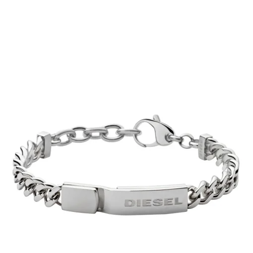 Bracelet Diesel Stacked DX0966040 - Bracelet Gourmette Chromée Homme