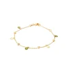 Bracelet fantaisie femme cristal vert plaqué or Maison de la Bijouterie UW404YZV