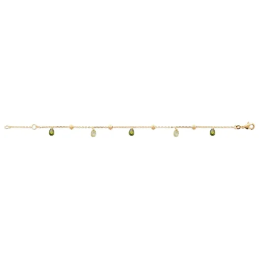 Bracelet fantaisie femme cristal vert plaqué or Maison de la Bijouterie UW404YZV