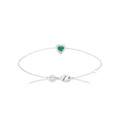 Bracelet femme argent pierre verte coeur Maison de la Bijouterie VW3UVVZV