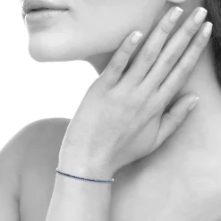 Bracelet femme argent pierres bleues Maison de la Bijouterie VW300UZV