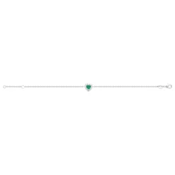 Bracelet femme argent pierre verte coeur Maison de la Bijouterie VW3UVVZV