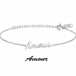 Bracelet Femme Athème - B2694-ARGENT-AMOUR Acier Argent