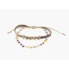 Bracelet Femme Balaboosté 2 Rangs Tissu Et Facettes Ac Message - 3502456532366 Métal Multicolore