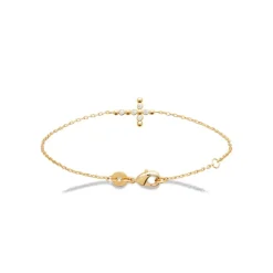 Bracelet femme croix oxyde de zirconium plaqué or Maison de la Bijouterie UW3U46ZV