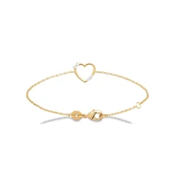 Bracelet femme cœur oxyde plaqué or Maison de la Bijouterie UW3U6YZV