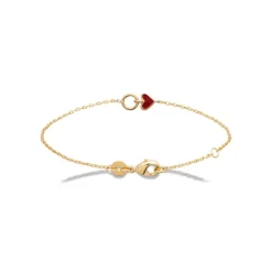 Bracelet femme cœur rouge fantaisie plaqué or Maison de la Bijouterie UYZU05ZV