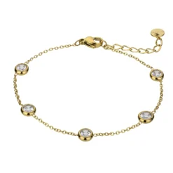 Bracelet femme Emily Westwood EWB23071G - Acier Doré et Blanc
