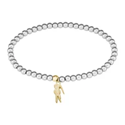 Bracelet Femme Lacoste Orbe - 2040332 Acier Argent, Doré Ajustable Circonference Interieure 165 Mm
