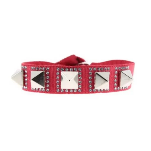 Bracelet Femme Les Interchangeables - Bracelet Pyramide 8 Rouge