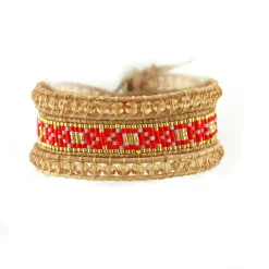 Bracelet Femme MYC-Paris - 3EB021 Cuir Métal Rouge