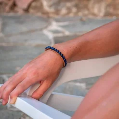 Bracelet Femme Sloya Lapis-lazuli et cuir