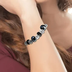 Bracelet Femme So Charm - B1144-NOIR - Bracelet Perle Noir