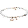 Bracelet Fossil Bijoux JA6934791 - Bracelet Perles Blanches Acier Doré Rose Femme