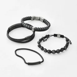 Bracelet Fossil Vintage Casual JF03098001 - Acier Noir Homme
