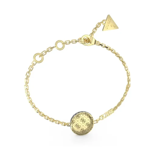 Bracelet 4G Rising Acier Doré Pièce Motif 4G Et Tranche Pavée