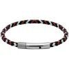Bracelet Homme ROCHET DRIVER - cuir tressé bleu, blanc, rouge