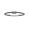Bracelet Homme acier cuir tressé noir Maison de la Bijouterie 3ZYZY0ZU