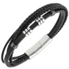 Bracelet Homme All Blacks Bijoux - 682407 Acier, Cuir Couleur Noir