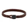 Bracelet Homme Boss Bijoux Seal - 1580048 Cuir, Acier Marron, Noir