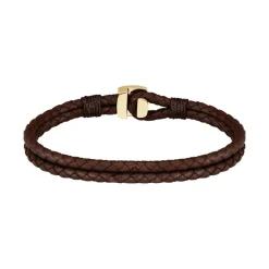 Bracelet Homme Boss Bijoux Seal - 1580667M Cuir, Acier Doré