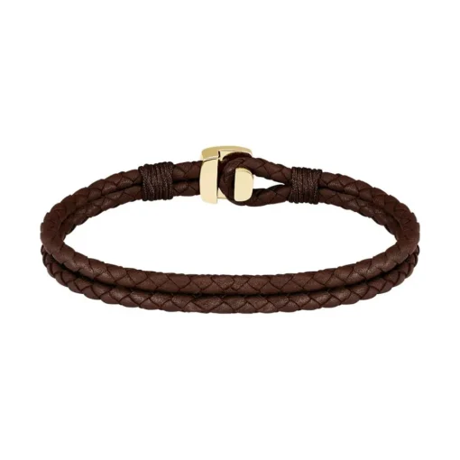 Bracelet Homme Boss Bijoux Seal - 1580667M Cuir, Acier Doré