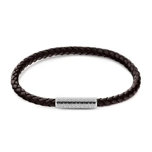 Bracelet Homme Calvin Klein Bijoux - 35000102 Cuir, Acier MARRON