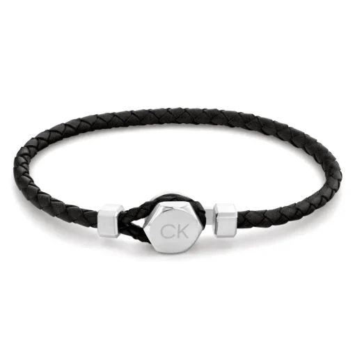 Bracelet Homme Calvin Klein Bijoux - 35000260 Cuir, Acier Noir