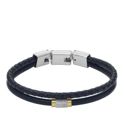 Bracelet Homme Fossil Bijoux - JF04703998 - Cuir,Acier Bleu