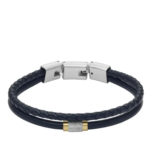 Bracelet Homme Fossil Bijoux - JF04703998 - Cuir,Acier Bleu