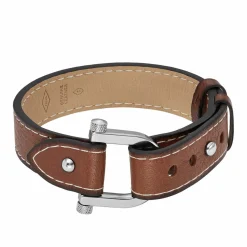 Bracelet Homme Fossil Bijoux D Link - JF04397040 Acier, Cuir Argent