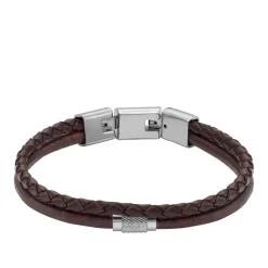 Bracelet Homme Fossil Bijoux - JF04702040 - Cuir,Acier Marron