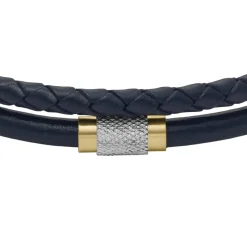 Bracelet Homme Fossil Bijoux - JF04703998 - Cuir,Acier Bleu